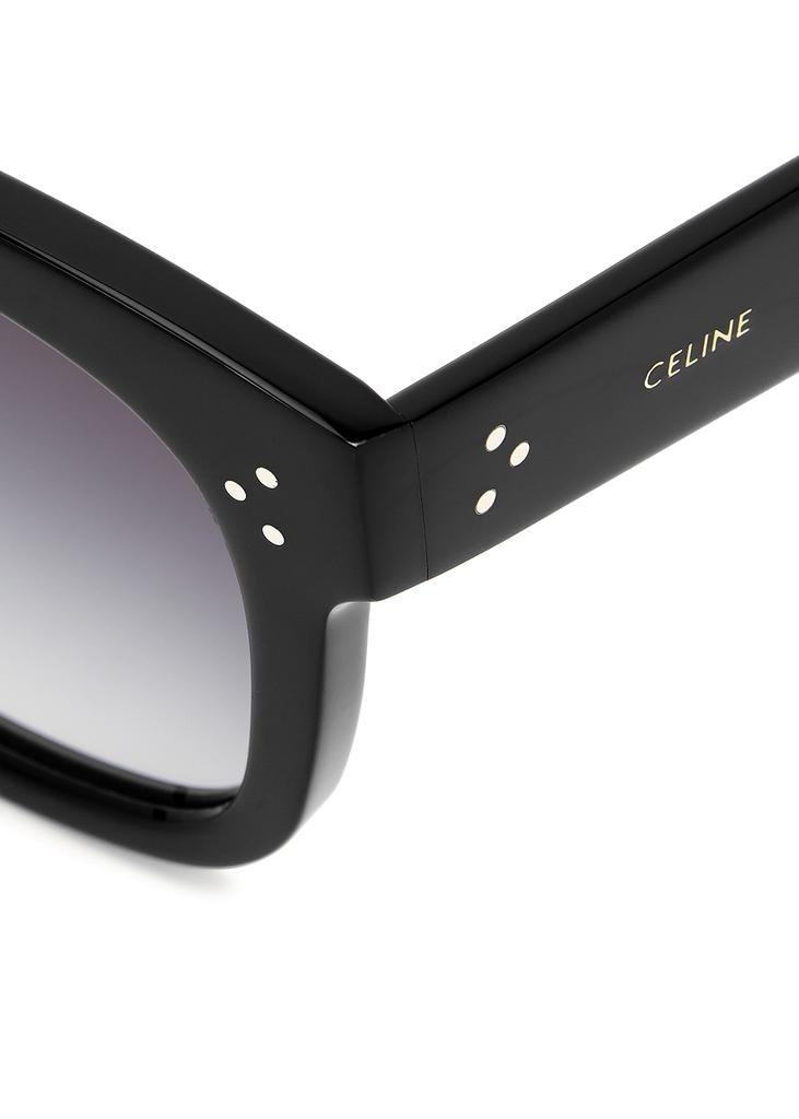 Black oversized square-frame sunglasses商品第3张图片规格展示