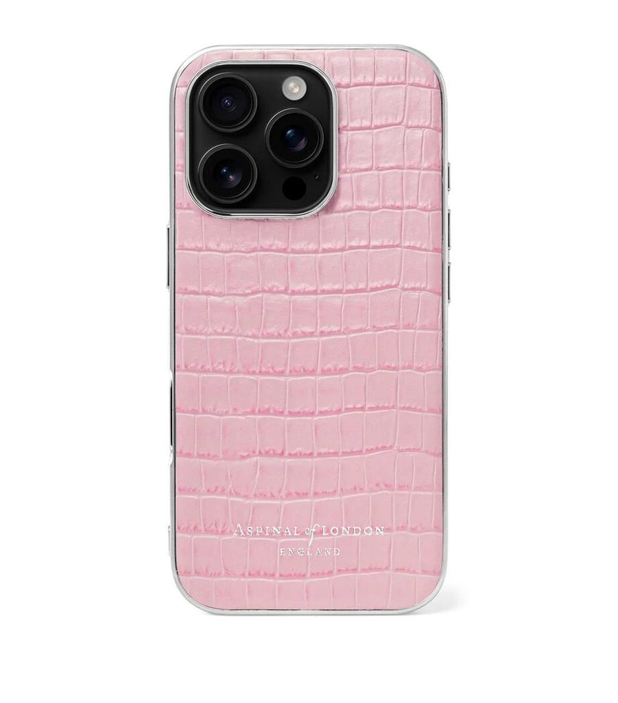 商品Aspinal of London|Croc-Embossed Leather iPhone 16 Pro Case,价格¥617,第1张图片