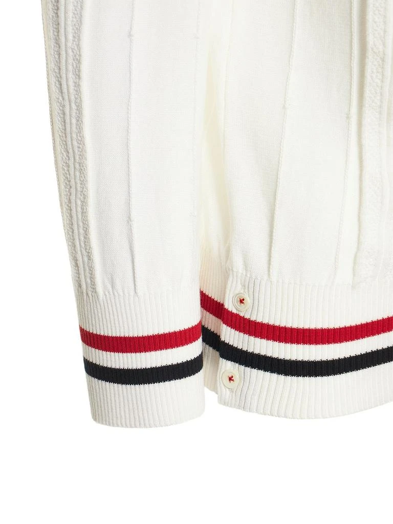 商品Thom Browne|3/4 Sleeve Textured Cotton Knit Cardigan,价格¥6782,第4张图片详细描述