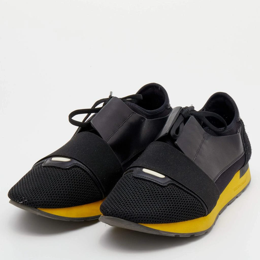商品[二手商品] Balenciaga|Balenciaga Black Leather and Mesh Race Runner Sneakers Size 44,价格¥1202,第2张图片详细描述