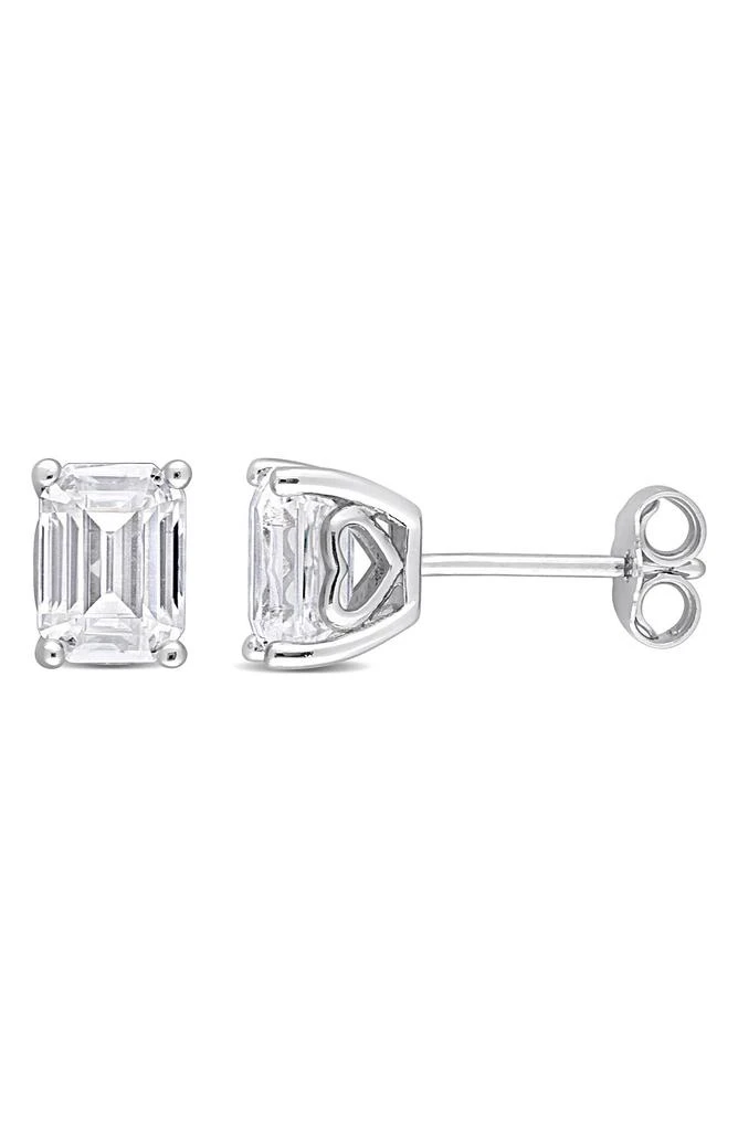 商品DELMAR|Sterling Silver Emerald Cut Lab Created Moissanite Stud Earrings,价格¥1729,第1张图片