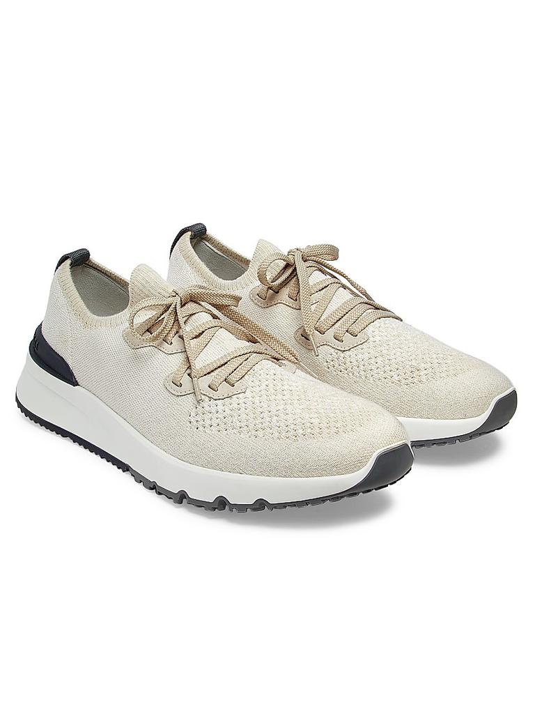 Brunello Cucinelli Stretch-Knit Low-Top Sneakers - Casual