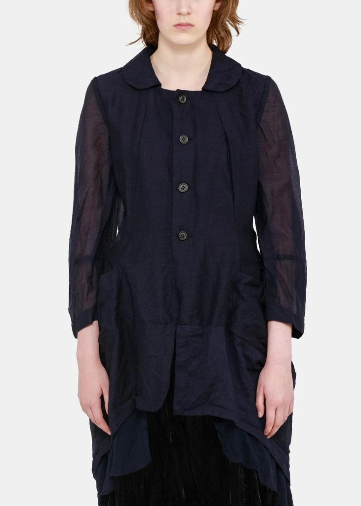 商品Comme des Garcons|COMME DES GARCONS Comme des Garçons Navy Double-Layered Coat Dress,价格¥7250,第3张图片详细描述