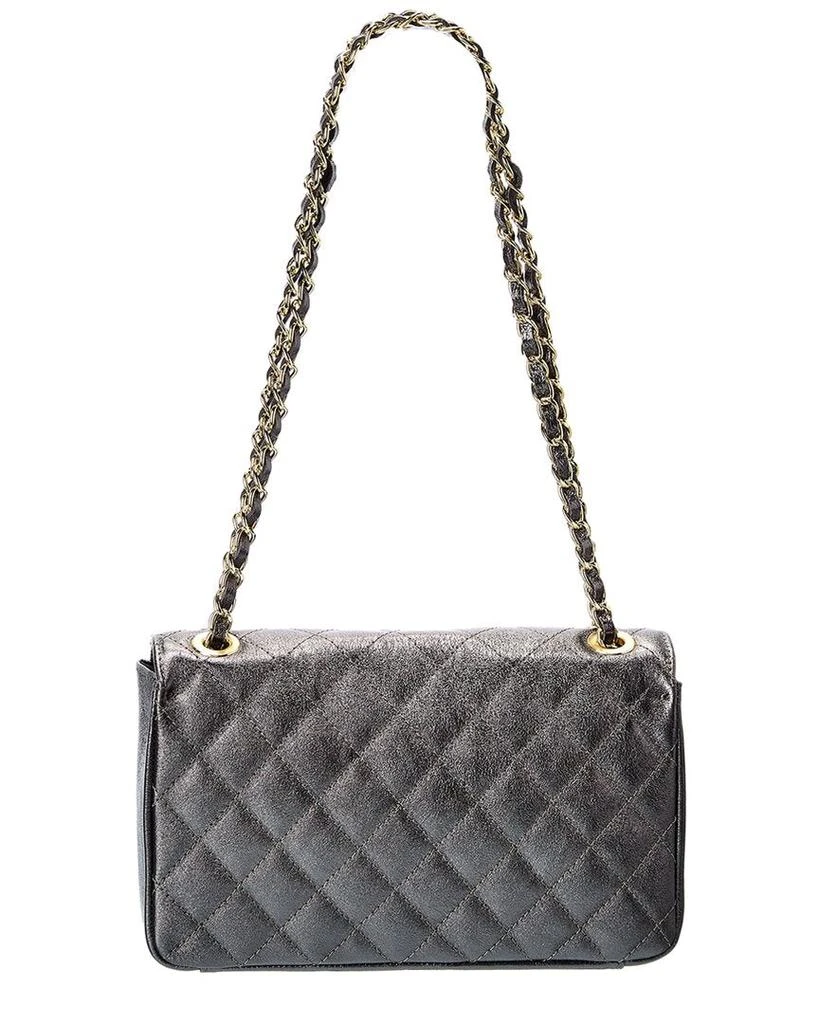 商品Italian Leather|Italian Leather Quilted Leather Shoulder Bag, Silver,价格¥788,第2张图片详细描述