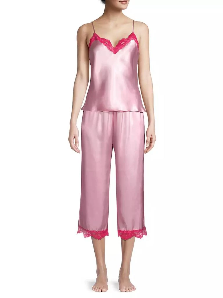 商品In Bloom|Felicity 2-Piece Satin Crop Pajama Set,价格¥510,第3张图片详细描述