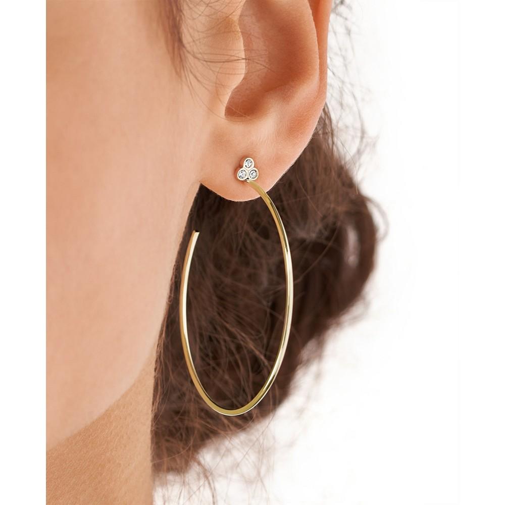 Sutton Trio Glitz Gold-tone Stainless Steel Hoop Earrings商品第2张图片规格展示