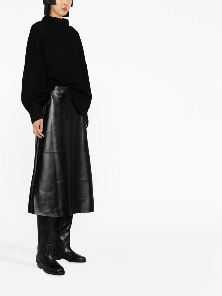 CHLOÉ Leather midi skirt商品第4张图片规格展示