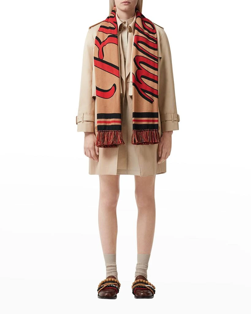 商品Burberry|Football Logo Icon Stripe Scarf,价格¥1212,第1张图片