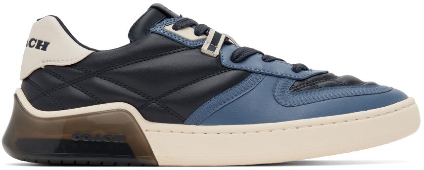 Navy Quilted Citysole Court Sneaker商品第1张图片规格展示