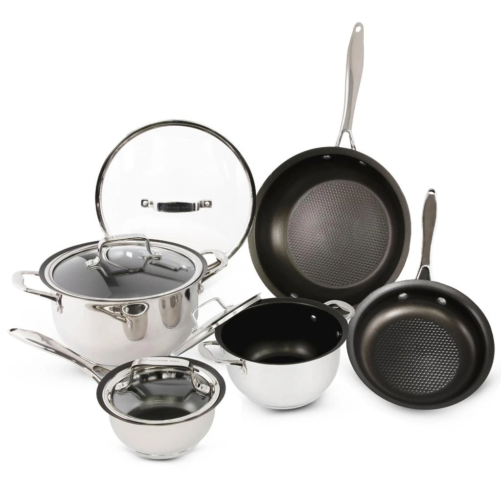 商品Wolfgang Puck|9-Piece Stainless Steel Cookware Set,价格¥949,第1张图片