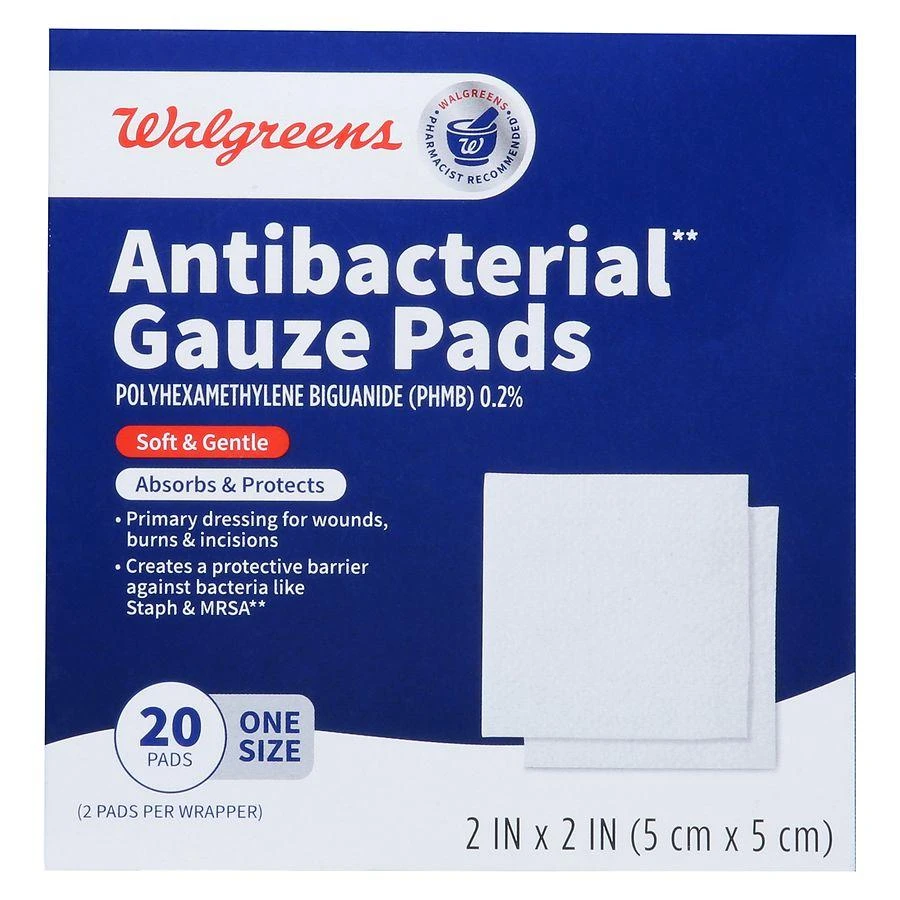 商品Walgreens|Antibacterial Gauze Pads 2 In x 2 In,价格¥46,第2张图片详细描述