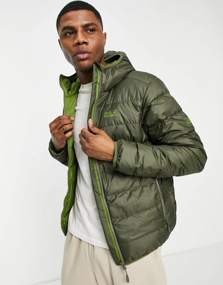 商品Jack Wolfskin|Jack Wolfskin Helium puffer jacket in khaki ,价格¥733,第1张图片