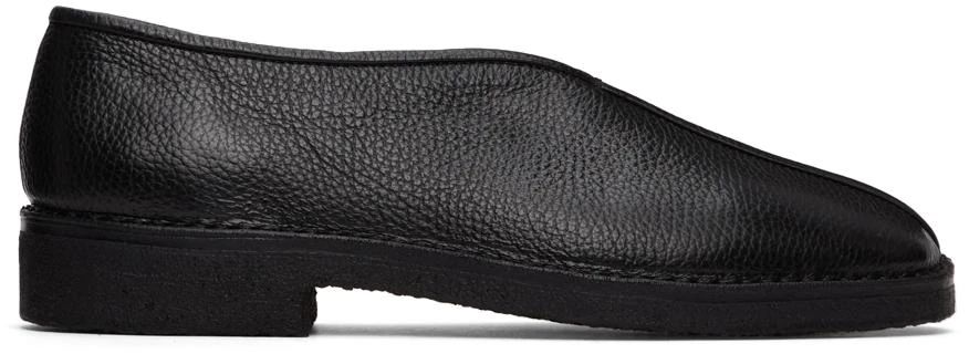 商品Lemaire|Black Leather Piped Slippers,价格¥2956,第1张图片
