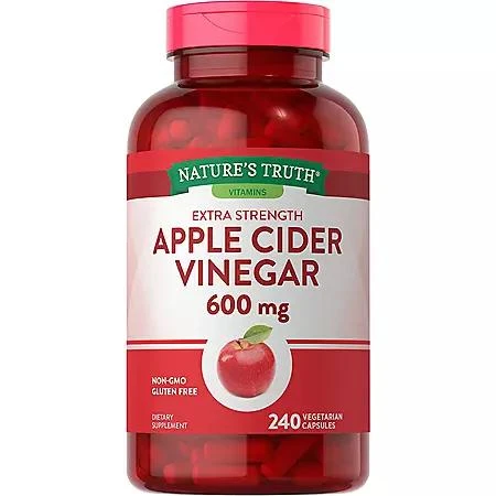 商品Nature's Truth|Nature's Truth Apple Cider Vinegar 600 mg Extra Strength Capsules, 240 ct.,价格¥100,第1张图片