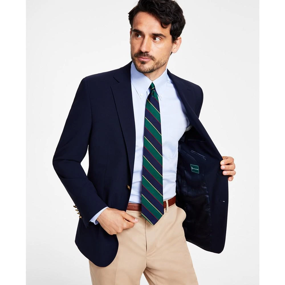 商品Brooks Brothers|Men's Classic-Fit Navy Stretch Wool Blend Blazer,价格¥2812,第4张图片详细描述