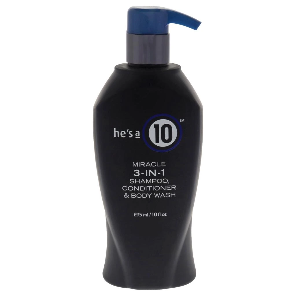 商品Its A 10|He Is A Miracle 3-In-1 by  for Men - 10 oz Shampoo, Conditioner and Body Wash,价格¥200,第1张图片