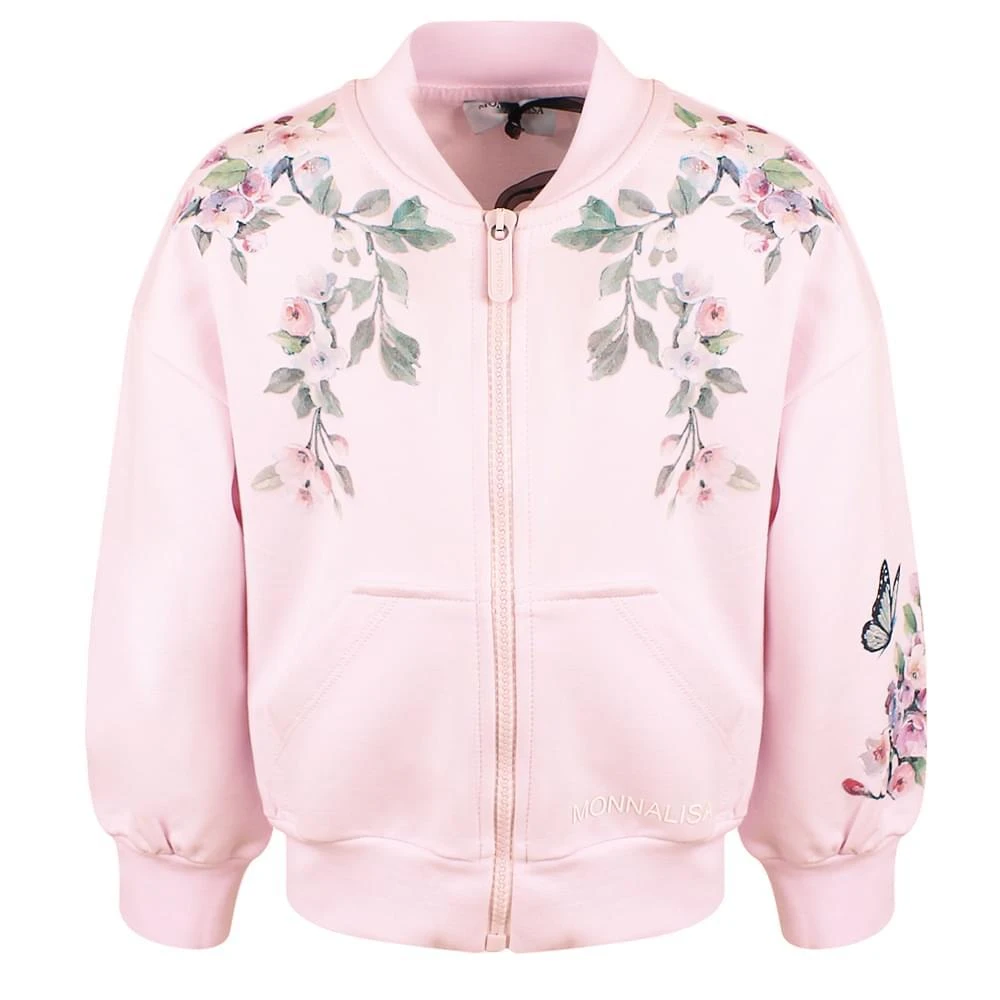 商品MONNALISA|Pink Floral Zip Up,价格¥323,第1张图片