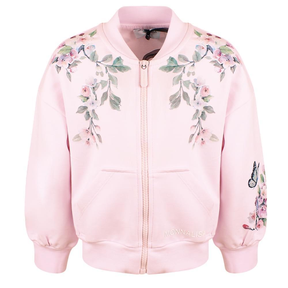 商品MONNALISA|Pink Floral Zip Up,价格¥304,第1张图片