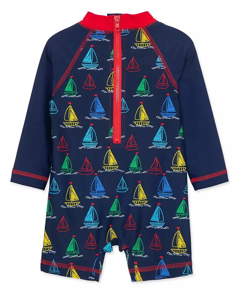 商品Little Me|Baby Boys Boat Long Sleeve Rash Guard Swimsuit,价格¥81,第4张图片详细描述