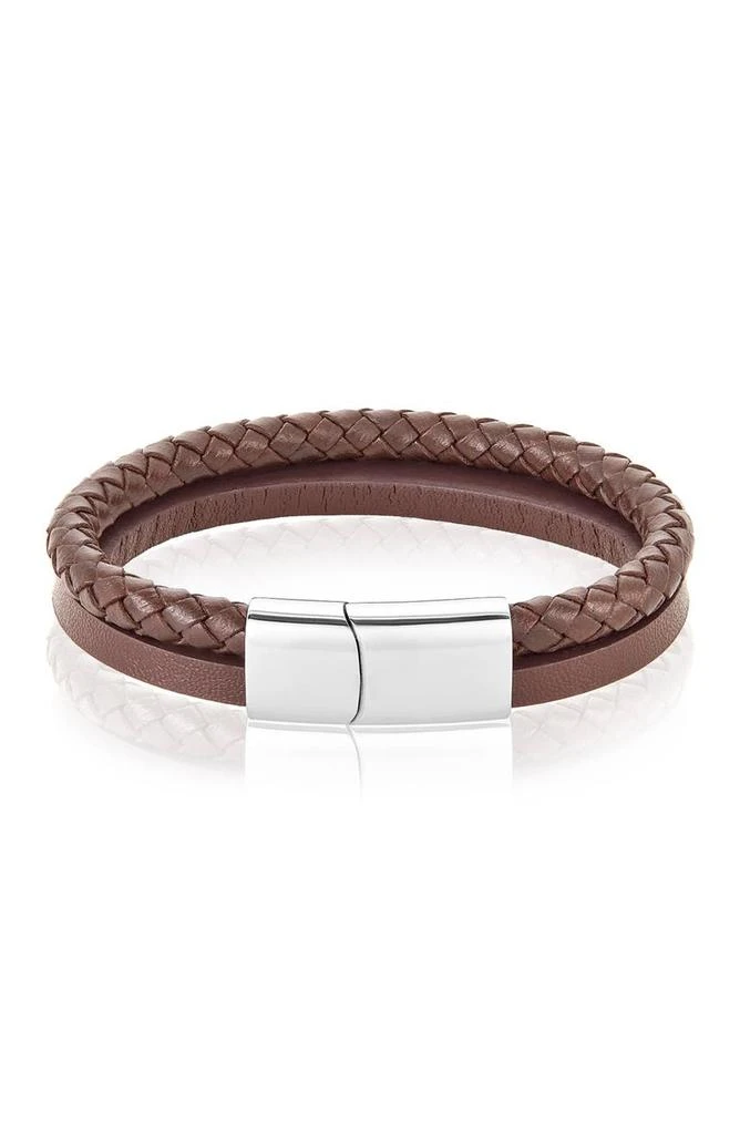 商品ADORNIA|Leather Braided Combo Bracelet,价格¥150,第1张图片