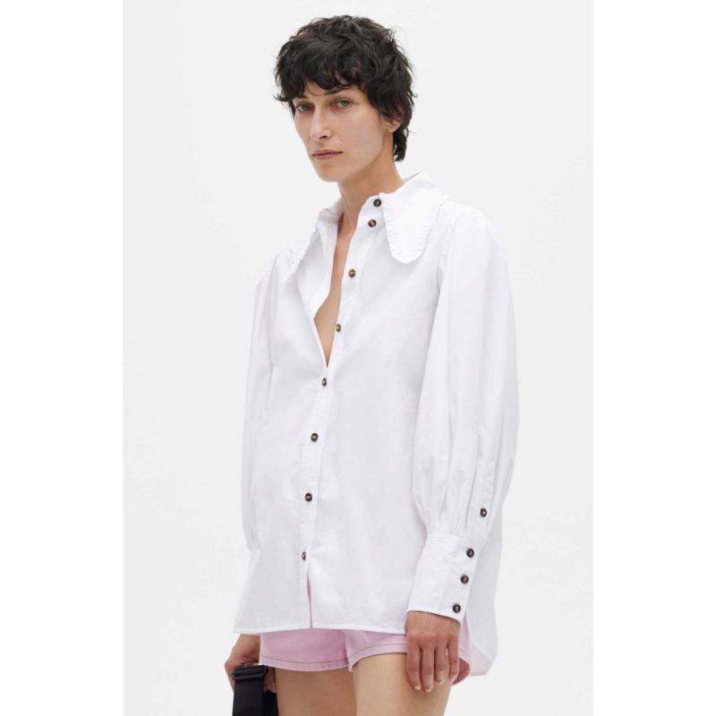 商品Ganni|GANNI 女士衬衫白色 F7034-151,价格¥894,第1张图片