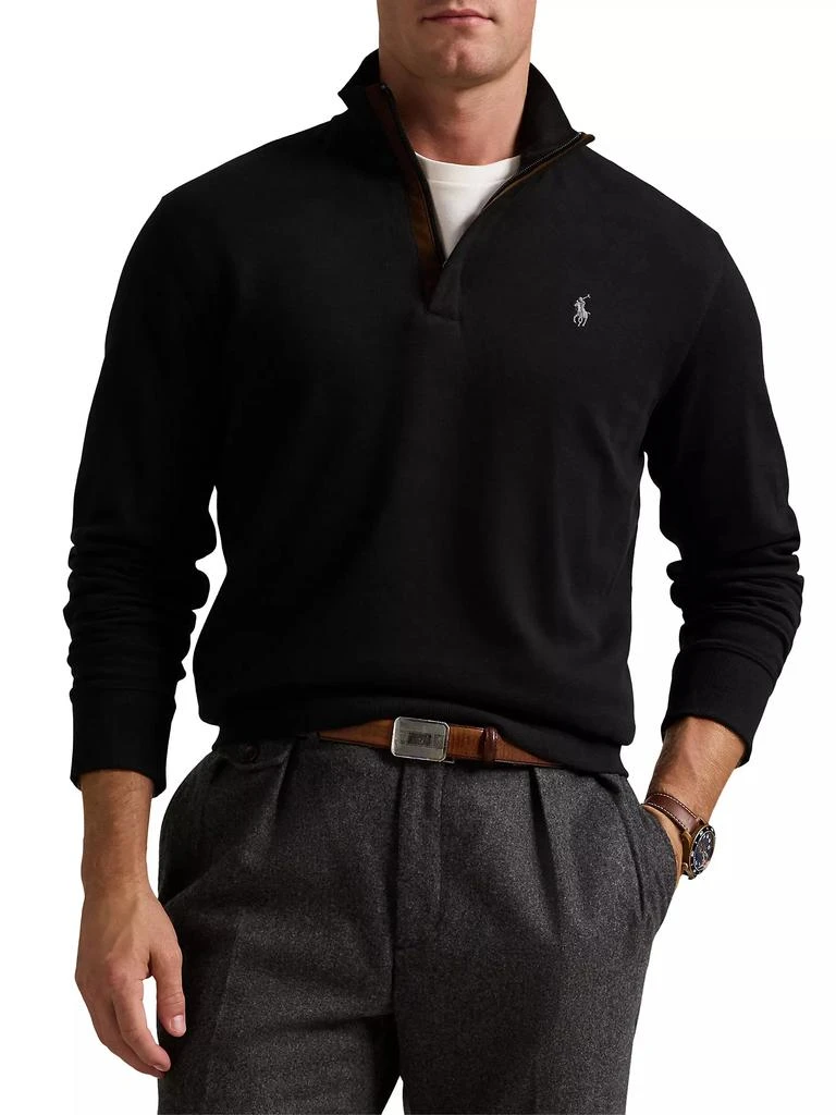 商品Ralph Lauren|Cotton Long-Sleeve Quarter-Zip Sweater,价格¥522,第1张图片