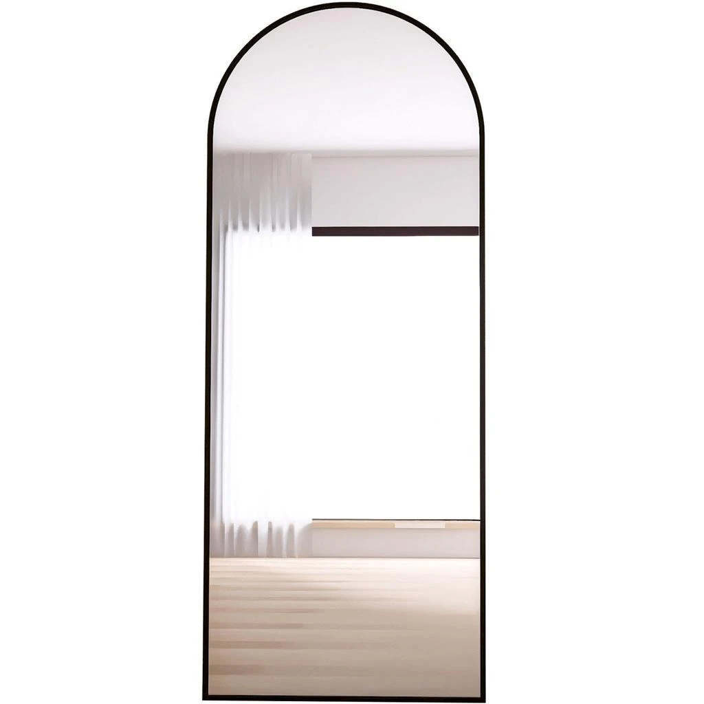 商品Simplie Fun|65" Arched Full Length Mirror Floor Dressing Mirror - Black,价格¥2490,第1张图片