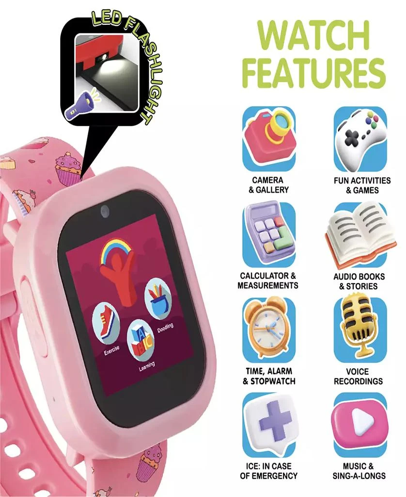 商品Playzoom|V3 Girls Pink Silicone Smartwatch 42mm Gift Set,价格¥225,第3张图片详细描述