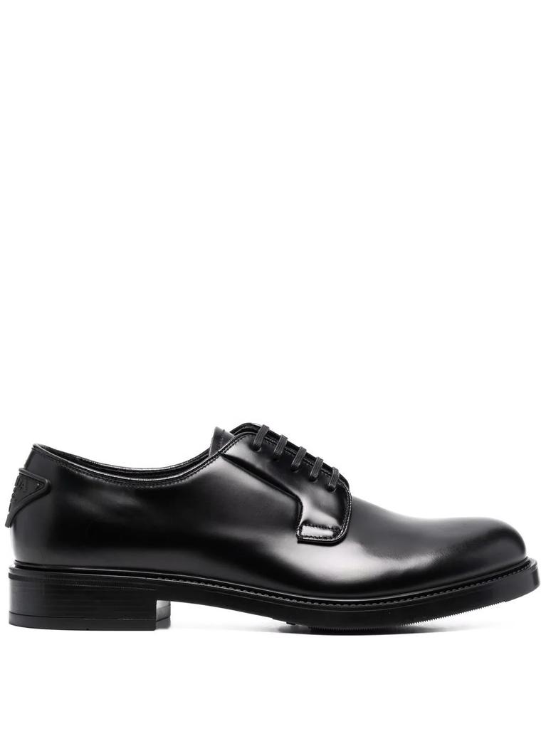 PRADA brushed-leather lace-up shoes商品第1张图片规格展示