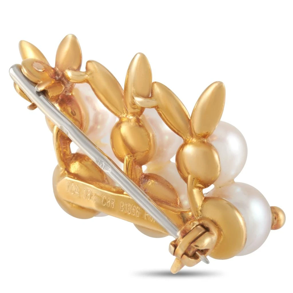 商品[二手商品] Van Cleef & Arpels|Van Cleef & Arpels 18K Yellow Gold Triple Rabbits Pearl Brooch,价格¥17547,第2张图片详细描述