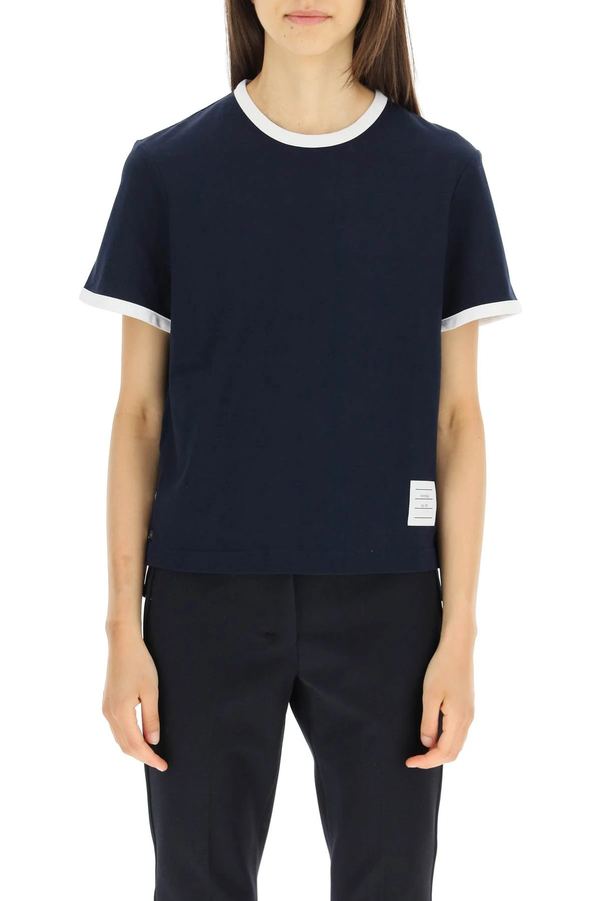 商品【商品预售7天】 Thom Browne|Thom Browne 女士T恤 FJS075A00042415-1 深蓝色,价格¥1845,第5张图片详细描述