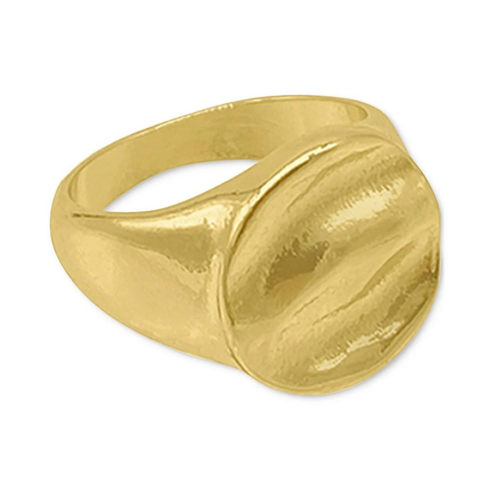 商品ADORNIA|14k Gold-Plated Ripple Signet Ring,价格¥182,第1张图片