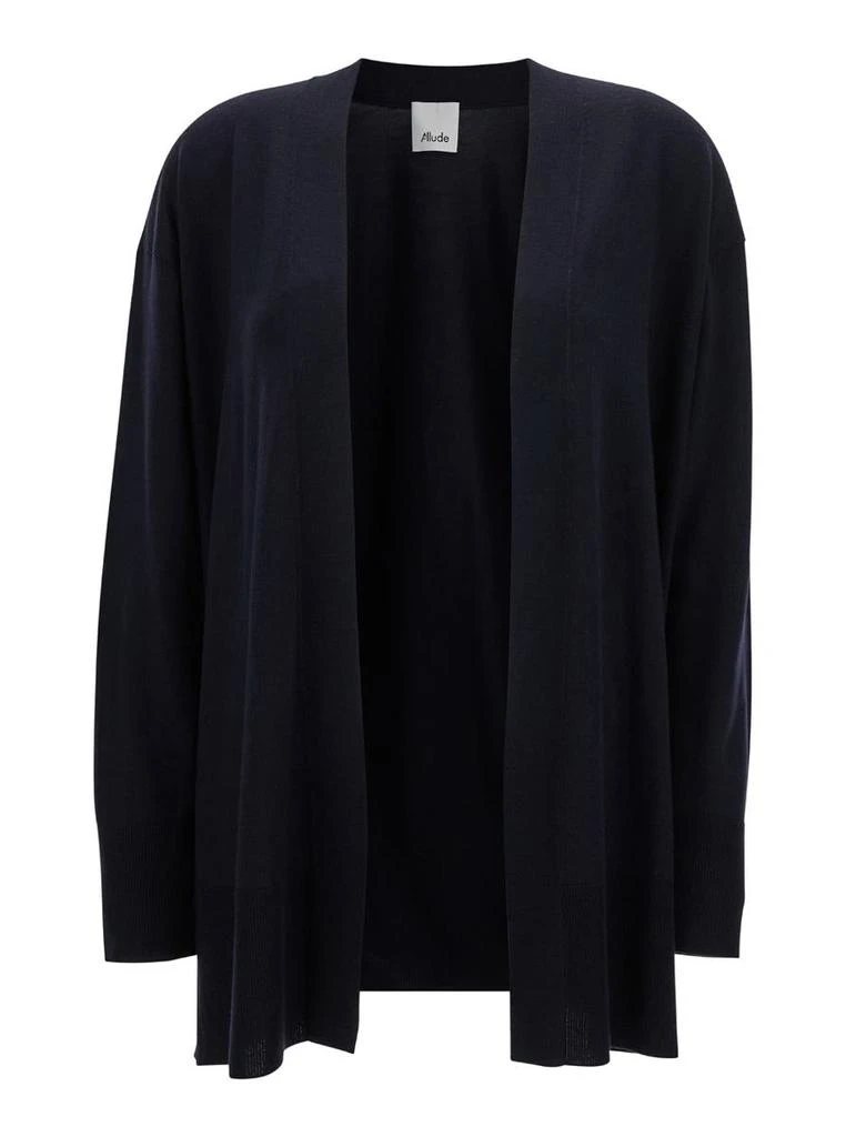 商品Allude|Blue Open Cardigan with Long Sleeves in Wool Woman,价格¥1756,第1张图片