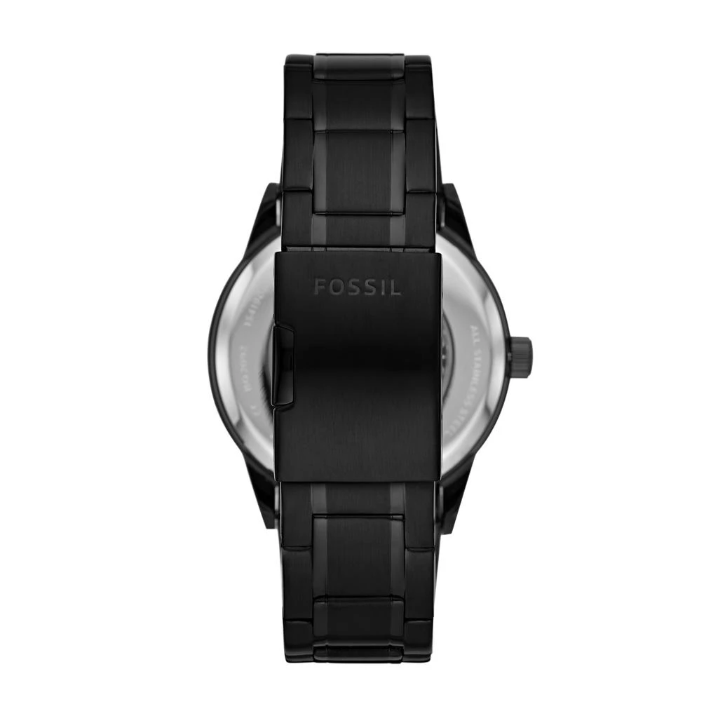 商品Fossil|Fossil Men's Flynn Automatic, Black-Tone Stainless Steel Watch,价格¥608,第3张图片详细描述