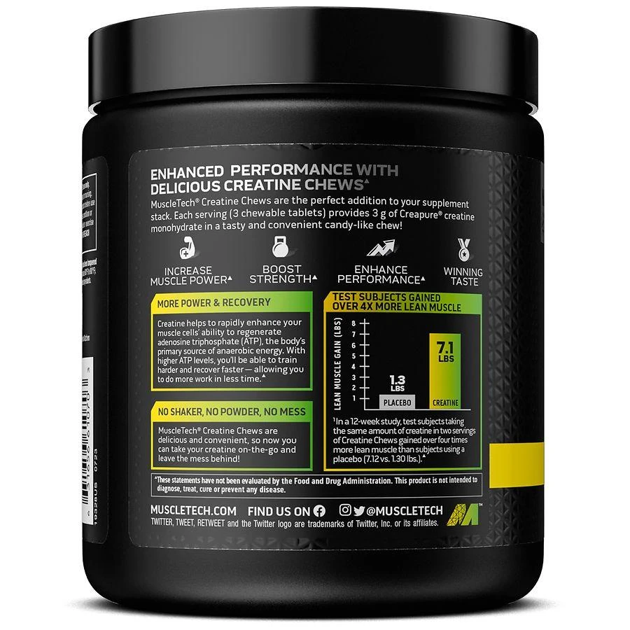 商品MuscleTech|Creatine Chews Citrus Burst,价格¥259,第2张图片详细描述
