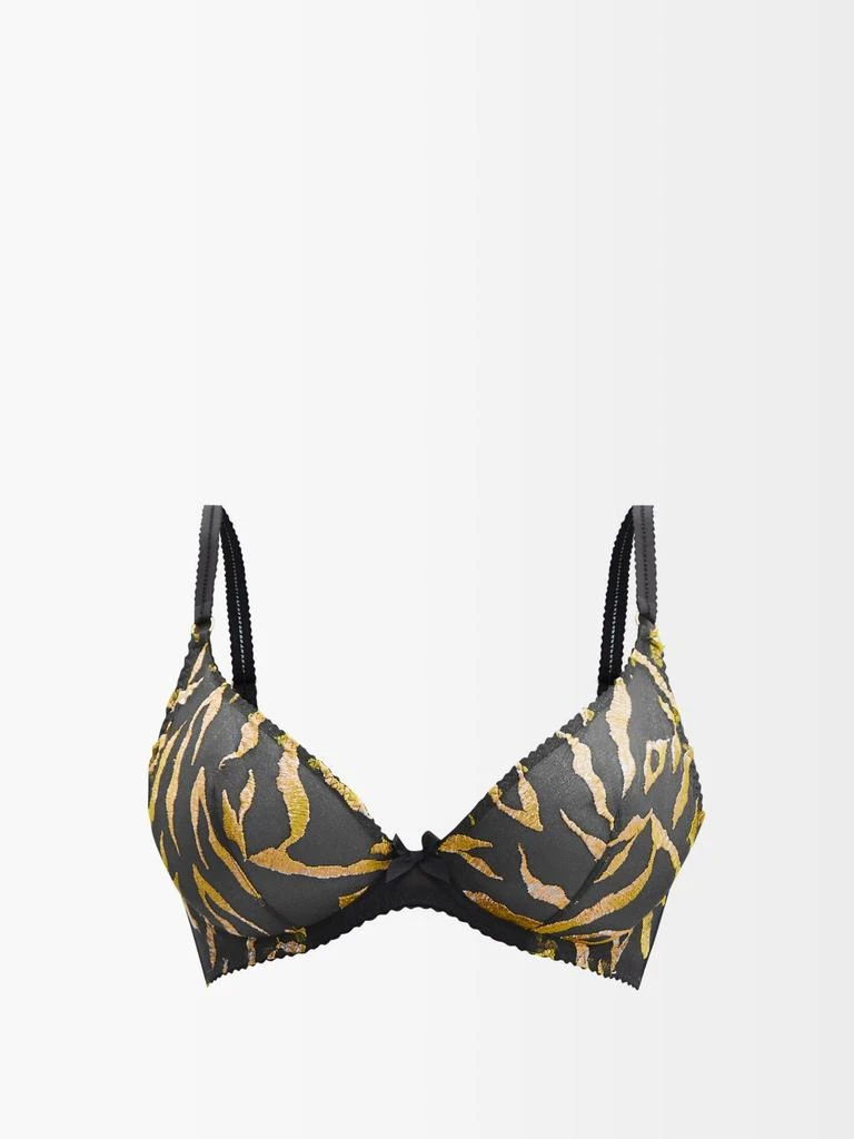 商品L'Agent by Agent Provocateur|Pawla underwired tiger-jacquard mesh bra,价格¥371,第1张图片