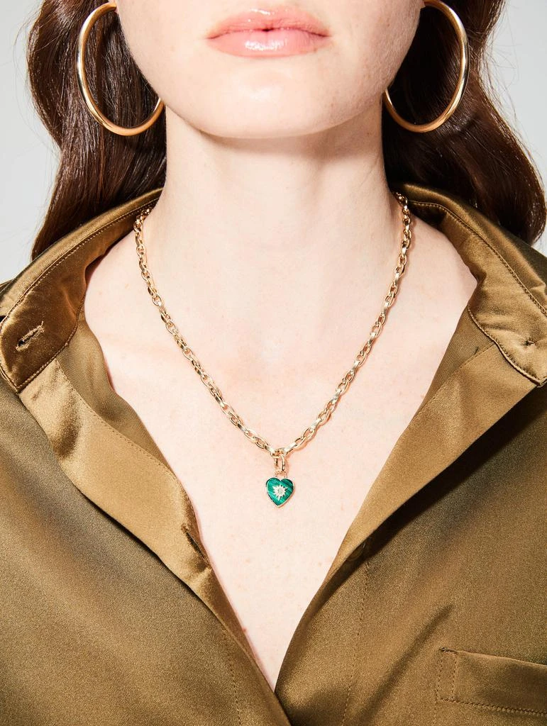 商品THREE STORIES JEWELRY|Trust Your Heart Tablet Pendant Malachite & Emerald,价格¥5249,第2张图片详细描述