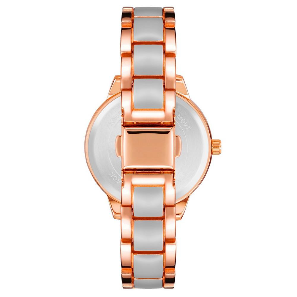 Women's Link Bracelet Watch in Rose Gold-Tone Metal with Gray Enamel, 32mm商品第3张图片规格展示