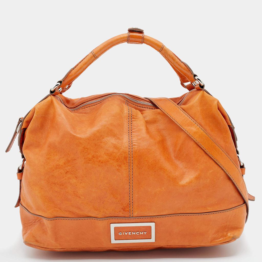 Givenchy Orange Leather Satchel商品第1张图片规格展示