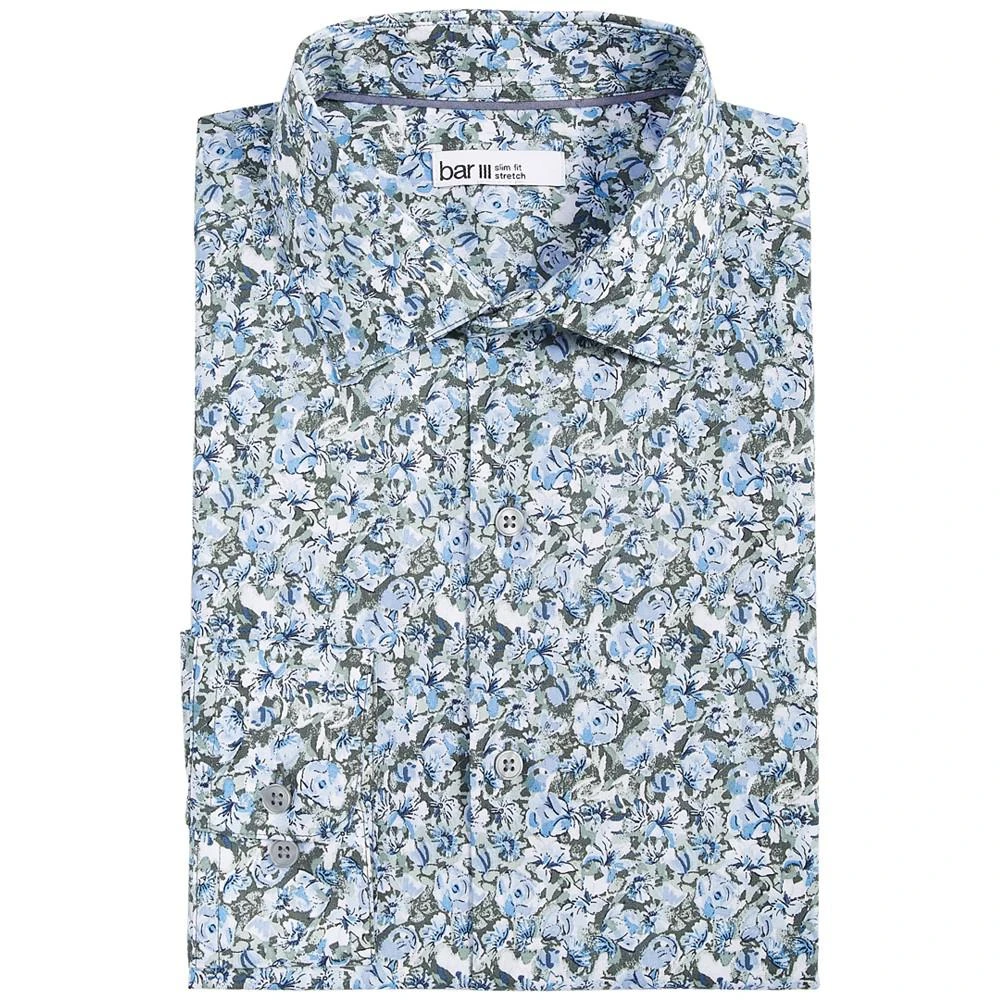 商品Bar III|Men's Arte Slim-Fit Floral-Print Dress Shirt, Created for Macy's,价格¥225,第4张图片详细描述