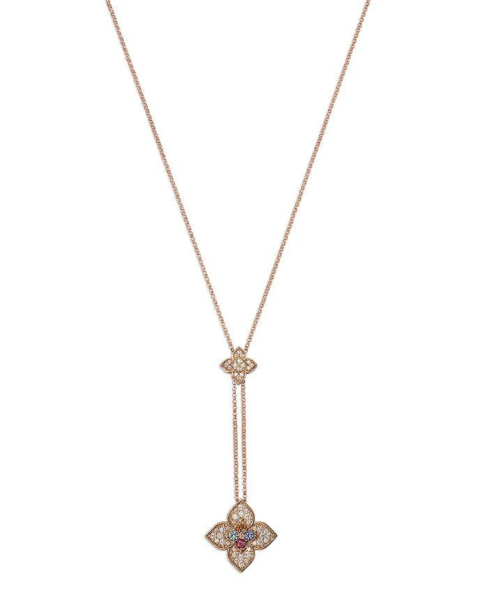 商品Roberto Coin|18K Rose Gold Venetian Princess Carnival Multi Gemstone & Diamond Lariat Necklace, 16-17",价格¥49515,第1张图片详细描述