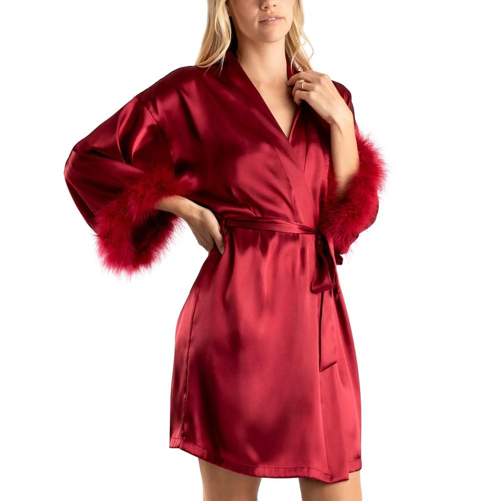 Women's Cherie Amour 2-Pc. Feather Trimmed Robe & Chemise Set 商品