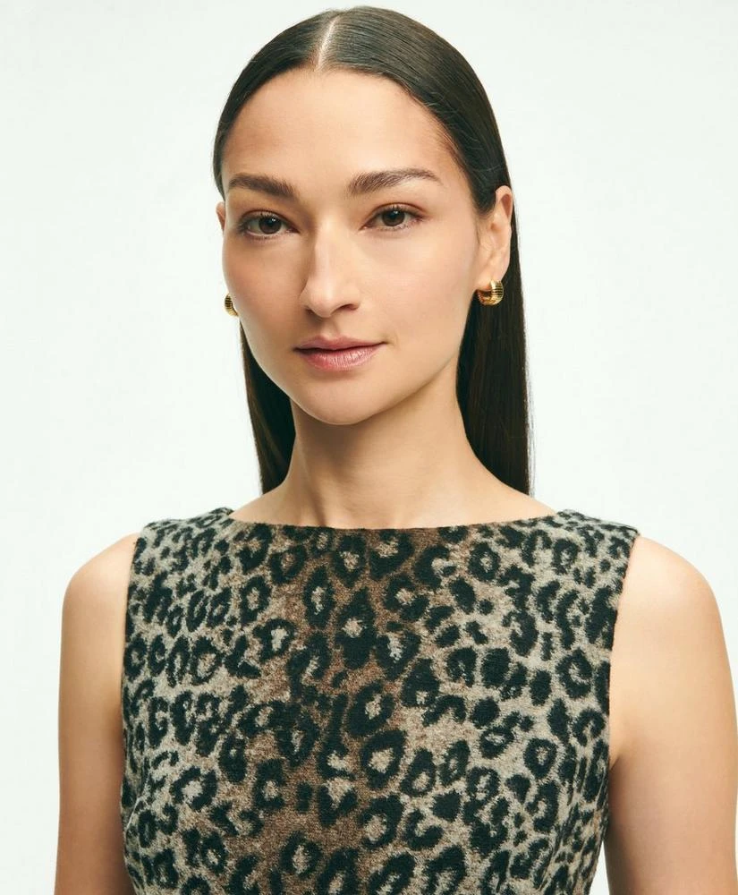 商品Brooks Brothers|Wool Blend Leopard Print Sheath Dress,价格¥1172,第3张图片详细描述