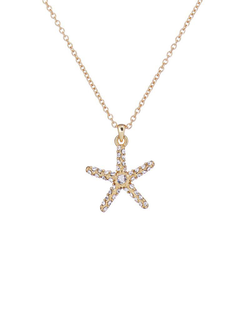 Ted Baker Starrei starfish pendant necklace in gold商品第1张图片规格展示