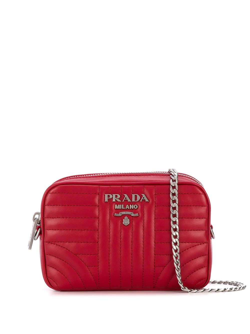 商品Prada|PRADA 女士红色皮革绗缝金属徽标链条包腰包 1BL032-2D91-F0YGF,价格¥4829,第1张图片