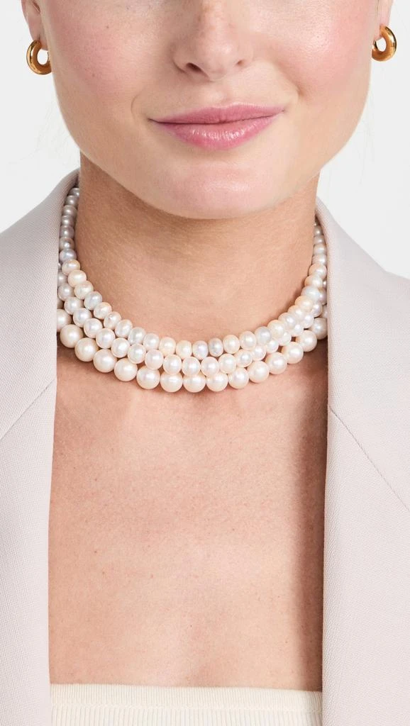 商品Chan Luu|Chan Luu 18k 镀金珍珠三股项链,价格¥3679,第3张图片详细描述