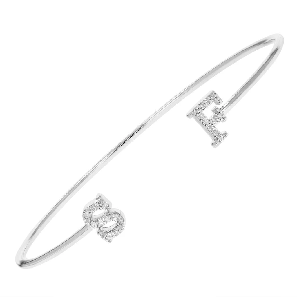 商品Vir Jewels|0.15 cttw Diamond Bangle Bracelet .925 Sterling Silver Rhodium San Francisco,价格¥556,第1张图片