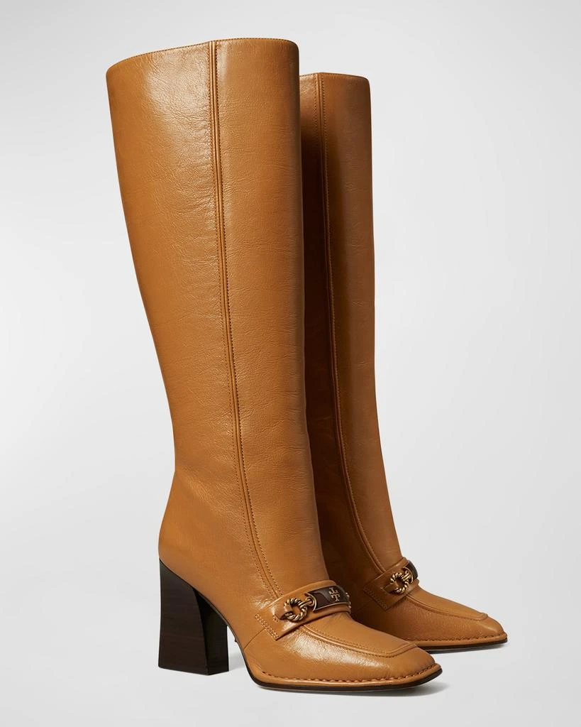 商品Tory Burch|Perrine Goatskin Chain Riding Boots,价格¥2638,第2张图片详细描述