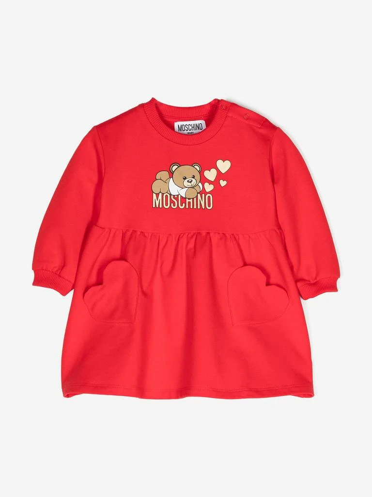 商品Moschino|Baby Girls Bear Logo Sweater Dress in Red,价格¥1135,第1张图片