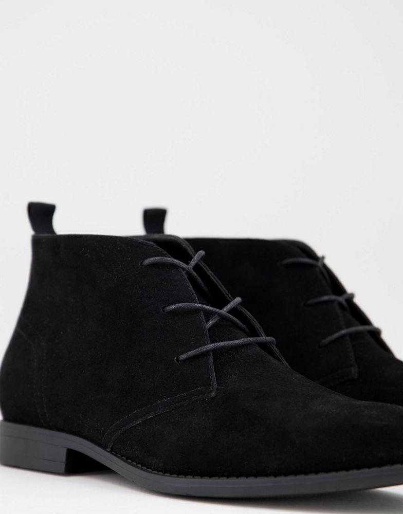 ASOS DESIGN chukka boots in black faux suede商品第3张图片规格展示